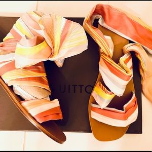 Pollini flat sandals, sandals with straps, gladiator sandals, ankle ties sandals
